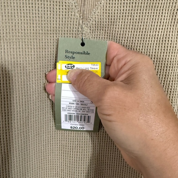 Good fellow Men's Beige Long Sleeve Shirt size small - Picture 4 of 6